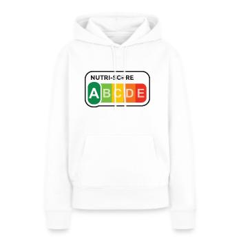 Nutri score - Sweat à capuche Premium bio Femme - blanc - Devant - Julia (174cm)