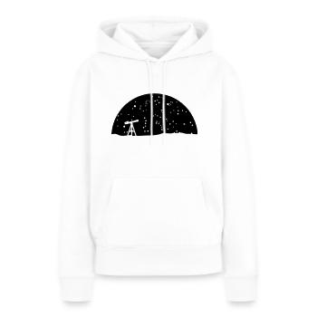 Teleskop und Sternenhimmel, Astronomie - Frauen Premium Bio Hoodie - Weiß - Vorne - Julia (174cm)