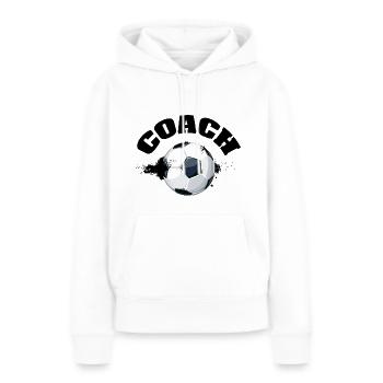Fußballtrainer - Frauen Premium Bio Hoodie - Weiß - Vorne - Julia (174cm)
