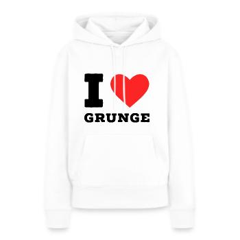 J’adore le grunge - Sweat à capuche Premium bio Femme - blanc - Devant - Julia (174cm)