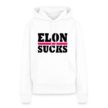 Elon sucks - Frauen Premium Bio Hoodie - Weiß - Vorne - Julia (174cm)