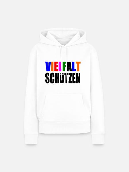 vielfalt schützen - Frauen Premium Bio Hoodie - Weiß