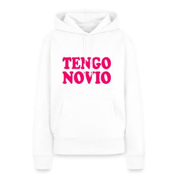 J’ai un copain - Sweat à capuche Premium bio Femme - blanc - Devant - Julia (174cm)
