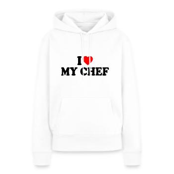 I love my chef - Frauen Premium Bio Hoodie - Weiß - Vorne - Julia (174cm)
