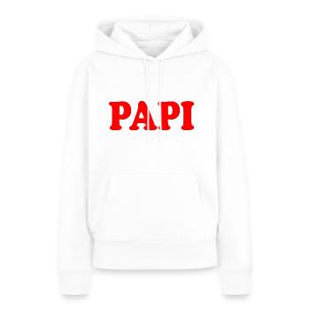 Papi - Frauen Premium Bio Hoodie - Weiß - Vorne - Julia (174cm)