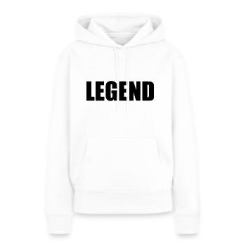 Legend - Sweat à capuche Premium bio Femme - blanc - Devant - Julia (174cm)