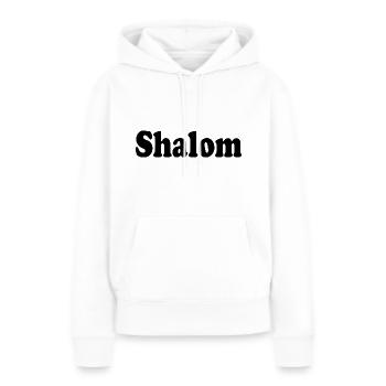 Shalom - Sweat à capuche Premium bio Femme - blanc - Devant - Julia (174cm)