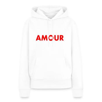 Amour - Frauen Premium Bio Hoodie - Weiß - Vorne - Julia (174cm)