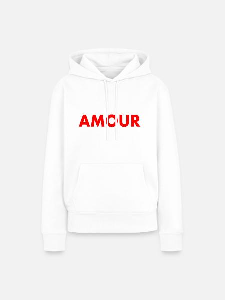 Amour - Frauen Premium Bio Hoodie - Weiß