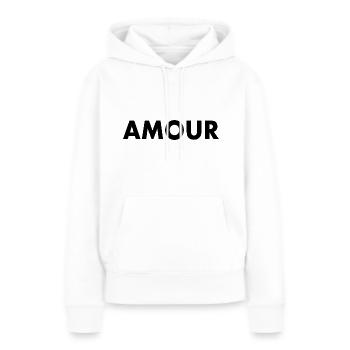 Amour - Frauen Premium Bio Hoodie - Weiß - Vorne - Julia (174cm)
