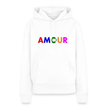 Amour - Frauen Premium Bio Hoodie - Weiß - Vorne - Julia (174cm)