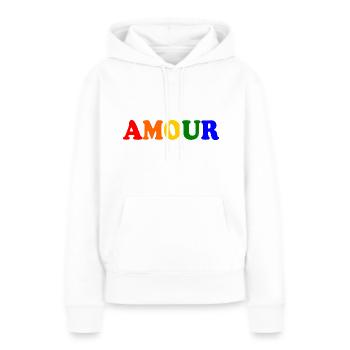 Amour - Frauen Premium Bio Hoodie - Weiß - Vorne - Julia (174cm)