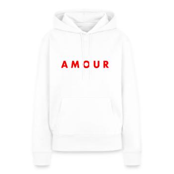 Amour - Frauen Premium Bio Hoodie - Weiß - Vorne - Julia (174cm)
