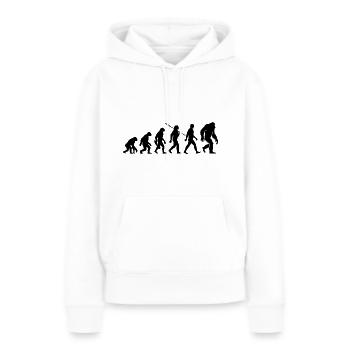 Evolution - Bigfoot - Yeti - Frauen Premium Bio Hoodie - Weiß - Vorne - Julia (174cm)