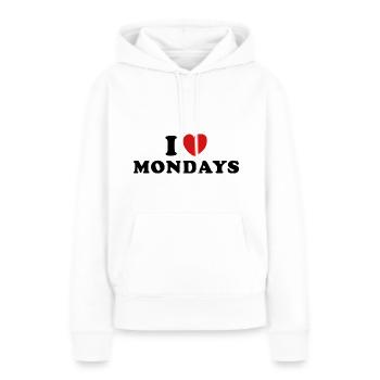 J’adore les lundis - Sweat à capuche Premium bio Femme - blanc - Devant - Julia (174cm)