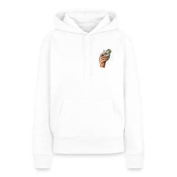 Gin - Sweat à capuche Premium bio Femme - blanc - Devant - Julia (174cm)