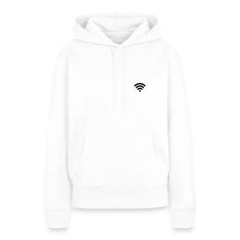 Wi-Fi - Sweat à capuche Premium bio Femme - blanc - Devant - Julia (174cm)