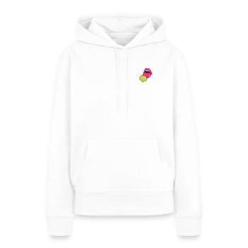Leckmuschel original - small lick club - Frauen Premium Bio Hoodie - Weiß - Vorne - Julia (174cm)