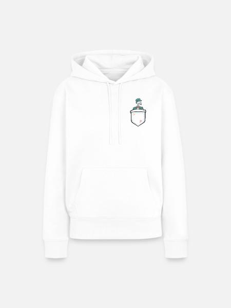 Pocket Skelett - Frauen Premium Bio Hoodie - Weiß