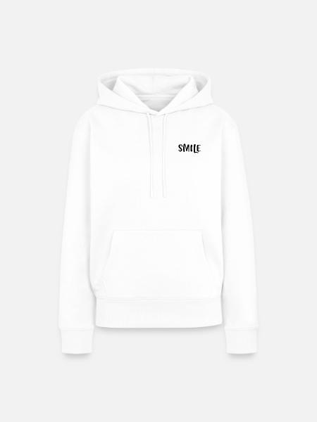 SMILE - Frauen Premium Bio Hoodie - Weiß