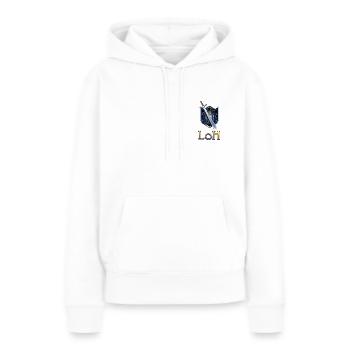 LoH - Wappen - Frauen Premium Bio Hoodie - Weiß - Vorne - Julia (174cm)