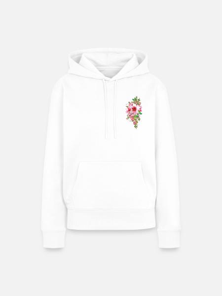 Pink blossom flowers. - Frauen Premium Bio Hoodie - Weiß