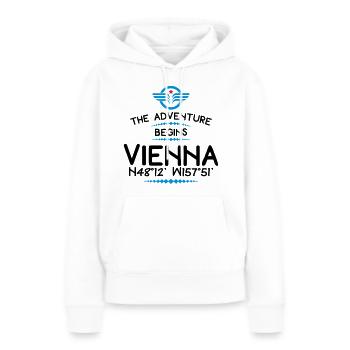 Vienne - Sweat à capuche Premium bio Femme - blanc - Devant - Julia (174cm)