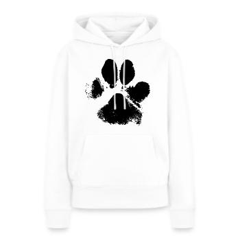 Hunde Tatze Pfotenabdruck - Frauen Premium Bio Hoodie - Weiß - Vorne - Julia (174cm)