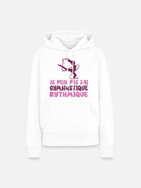 Non posso avere una donna da palestra ritmica vintage - Felpa con cappuccio ecologica premium da donna - bianco