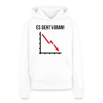 Es Geht Voran! (Fortschritt / Abwärts / POS 2C) - Frauen Premium Bio Hoodie - Weiß - Vorne - Julia (174cm)