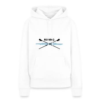 Rudern, Ruderboot und Paddel - Frauen Premium Bio Hoodie - Weiß - Vorne - Julia (174cm)