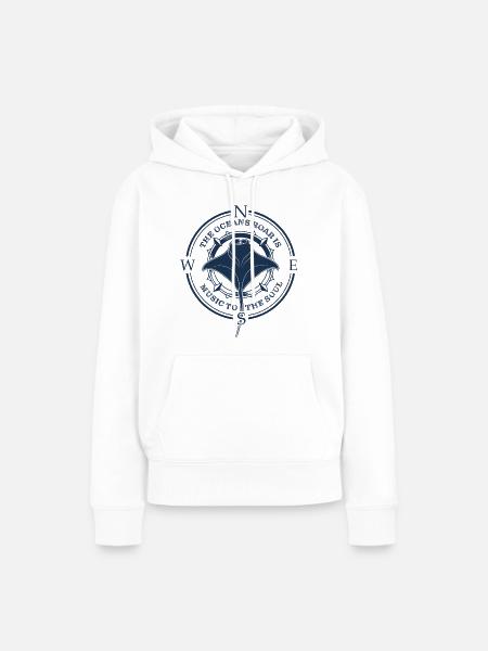 The Oceans roar - Frauen Premium Bio Hoodie - Weiß