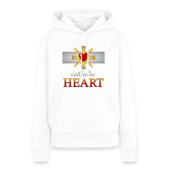 Catholic Heart - Women’s Premium Organic Hoodie - white - Front - Julia (174cm)