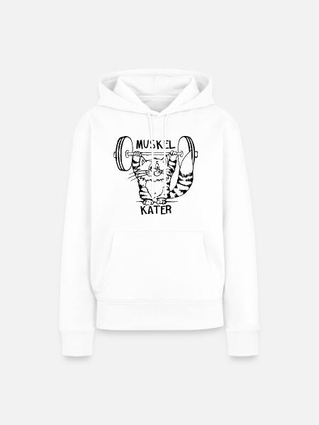 Muskel Kater Geschenk - Frauen Premium Bio Hoodie - Weiß