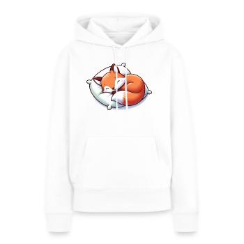 Schlafender Baby Fuchs - Frauen Premium Bio Hoodie - Weiß - Vorne - Julia (174cm)