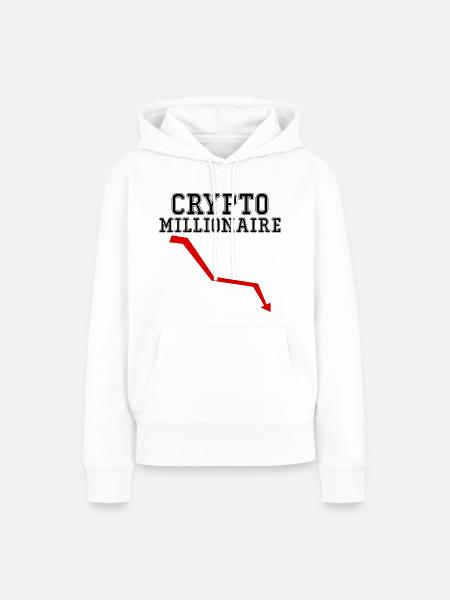 Lustiger Krypto-Millionär Bitcoin ETH - Frauen Premium Bio Hoodie - Weiß