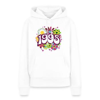 Retro Groovy Year 1995 Women 30 Years Birthday - Women’s Premium Organic Hoodie - white - Front - Julia (174cm)