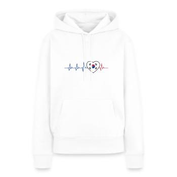 COUP DE COEUR CORÉE ECG DRAPEAU CADEAU - Sweat à capuche Premium bio Femme - blanc - Devant - Julia (174cm)