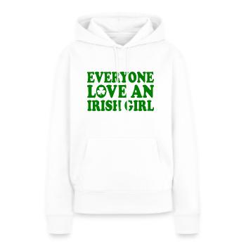 everyone loves an irish girl - Sweat à capuche Premium bio Femme - blanc - Devant - Julia (174cm)