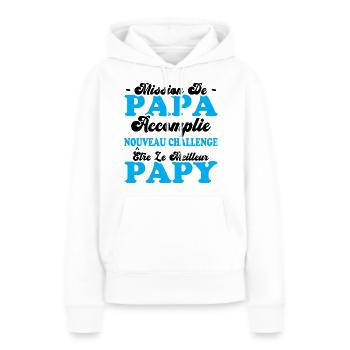 Nouveau Challenge Être Le Meilleur Papy - Sweat à capuche Premium bio Femme - blanc - Devant - Julia (174cm)