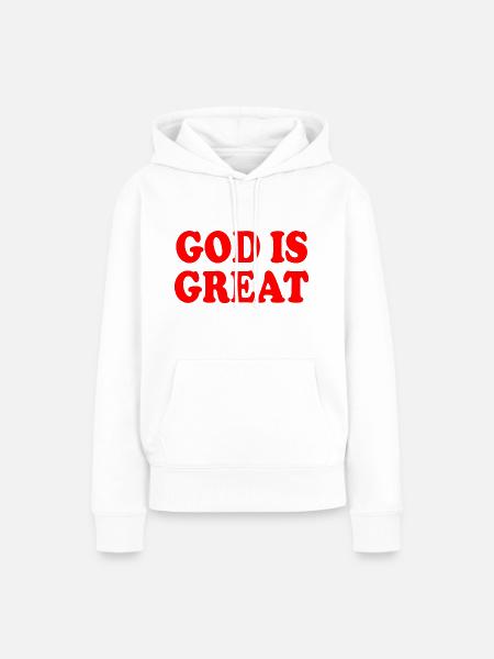 god is great - Frauen Premium Bio Hoodie - Weiß