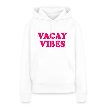 Vacay vibes - Sweat à capuche Premium bio Femme - blanc - Devant - Julia (174cm)
