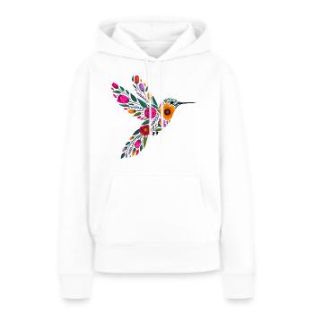Hummingbird Flowers Graphic - Women’s Premium Organic Hoodie - white - Front - Julia (174cm)