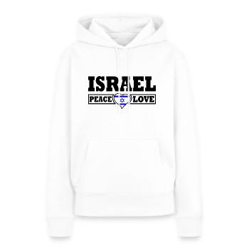Israel - Sweat à capuche Premium bio Femme - blanc - Devant - Julia (174cm)