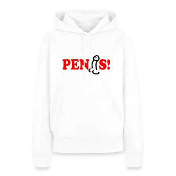 Penis - Sweat à capuche Premium bio Femme - blanc - Devant - Julia (174cm)