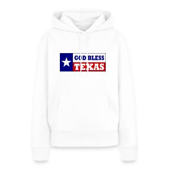 God bless texas - Sweat à capuche Premium bio Femme - blanc - Devant - Julia (174cm)