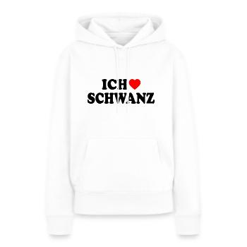 Ich liebe schwanz - Frauen Premium Bio Hoodie - Weiß - Vorne - Julia (174cm)