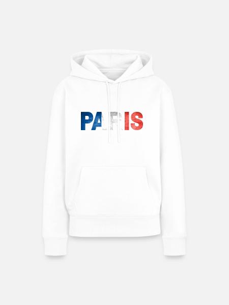 Paris - Frauen Premium Bio Hoodie - Weiß