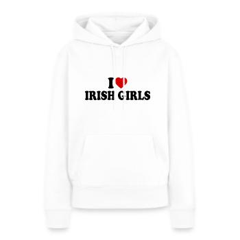 I love irish girls - Sweat à capuche Premium bio Femme - blanc - Devant - Julia (174cm)