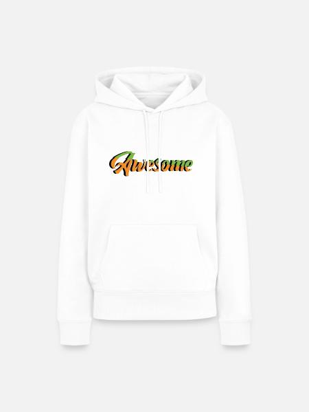 Awesome - Frauen Premium Bio Hoodie - Weiß